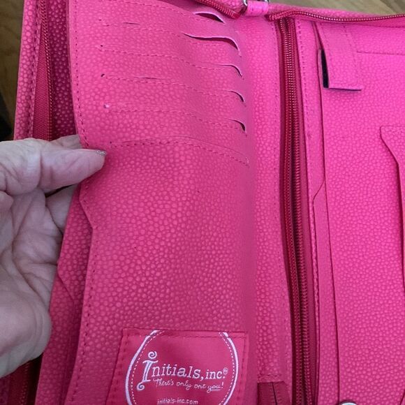 Initials clutch/wristlet in wild berry color (Has been monogrammed NWL - Picture 5 of 10